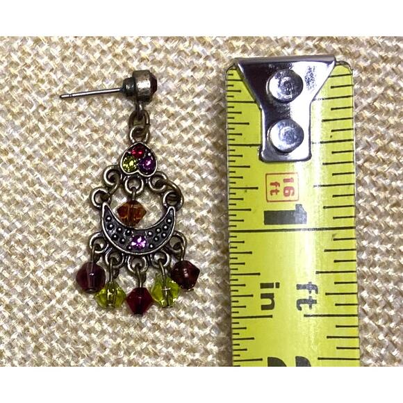 Premier Designs Victorian Chandelier Earrings Antique Gold-Tone Crystals Boho - Picture 5 of 7